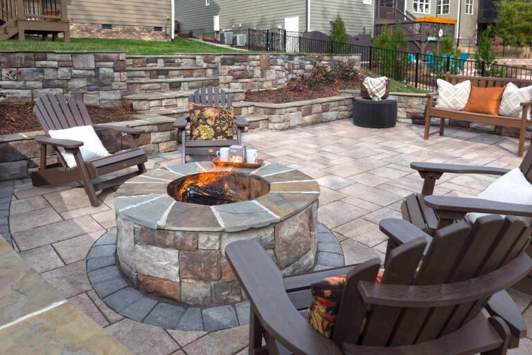 outdoor fire pit in Raleigh by Bellus Terra