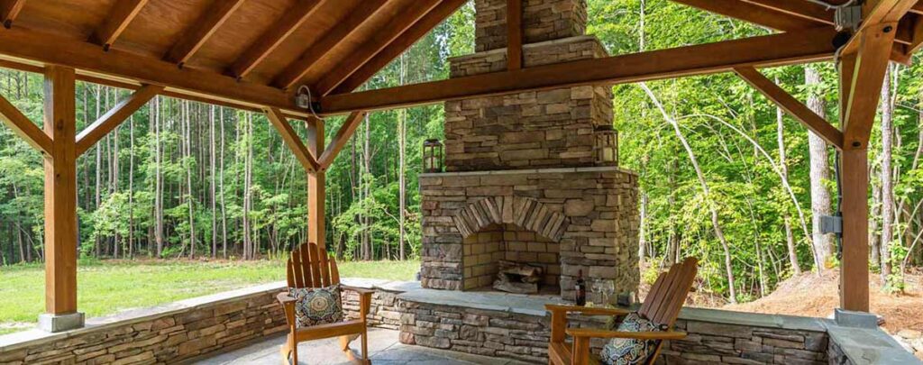 enhance your outdoor space with a fireplace