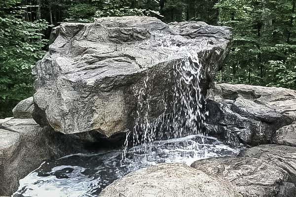 backyard waterfall installed in Raleigh NC by Bellus Terra