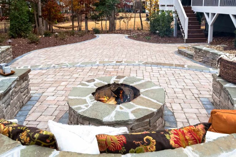 fire pit installed in Raleigh by Bellus Terra