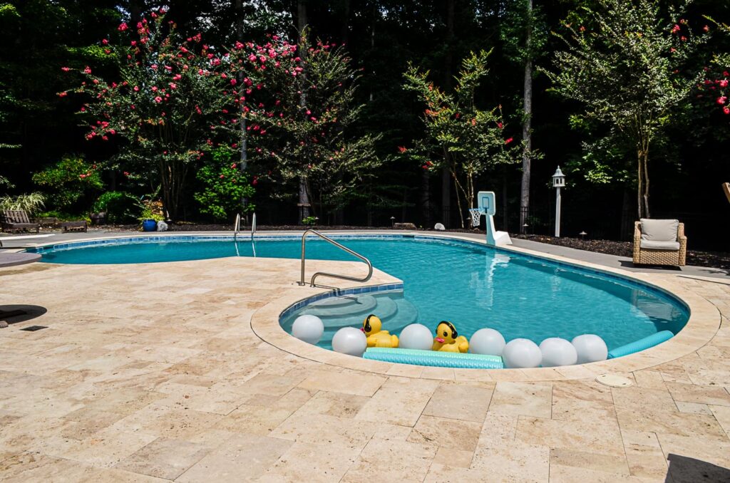 Greystone Pool Raleigh Raleigh Pool Deck and Outdoor Living Space | Bellus Terra