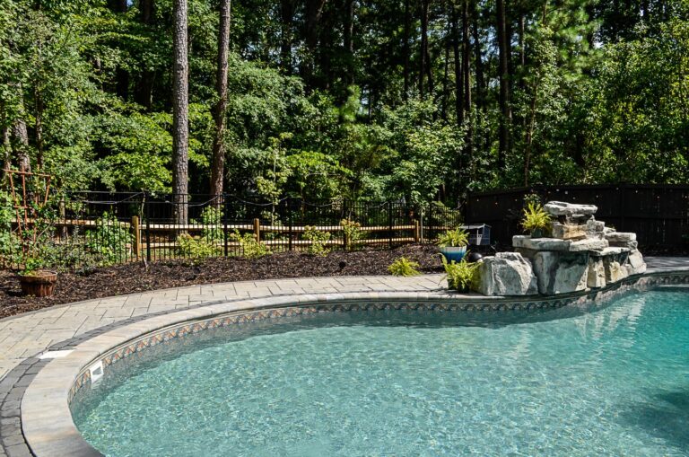 Paver pool deck installed in Wake Forest NC by Bellus Terra